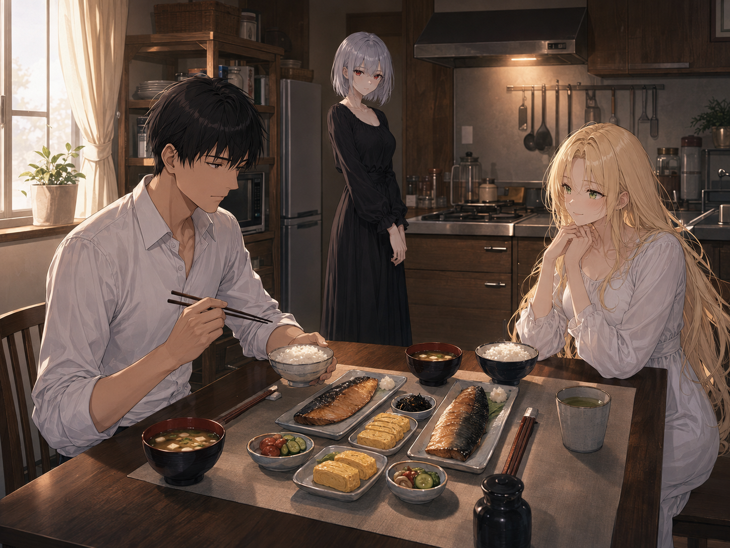 Breakfast at Matthias's apartment