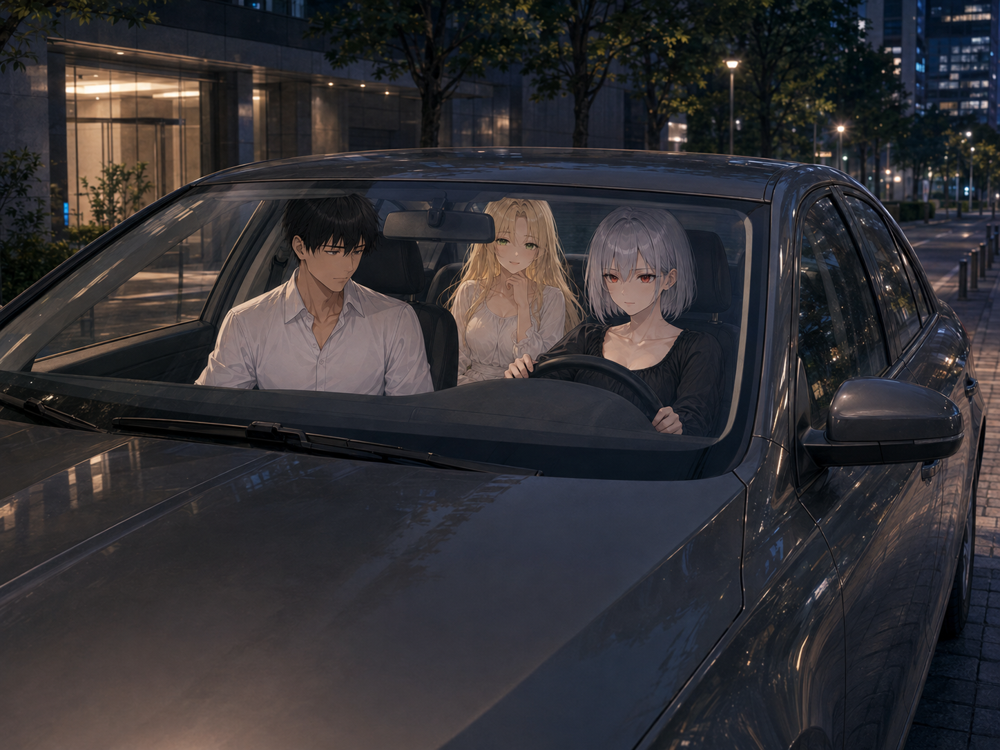 Matthias rides in Astreal's unbranded new car